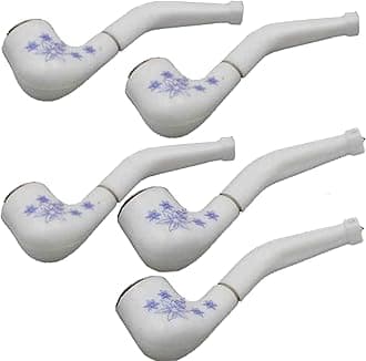 VOVCIG Mini Pipes 5 Set Cigar Pipes With Bag Durable Pipes(White)