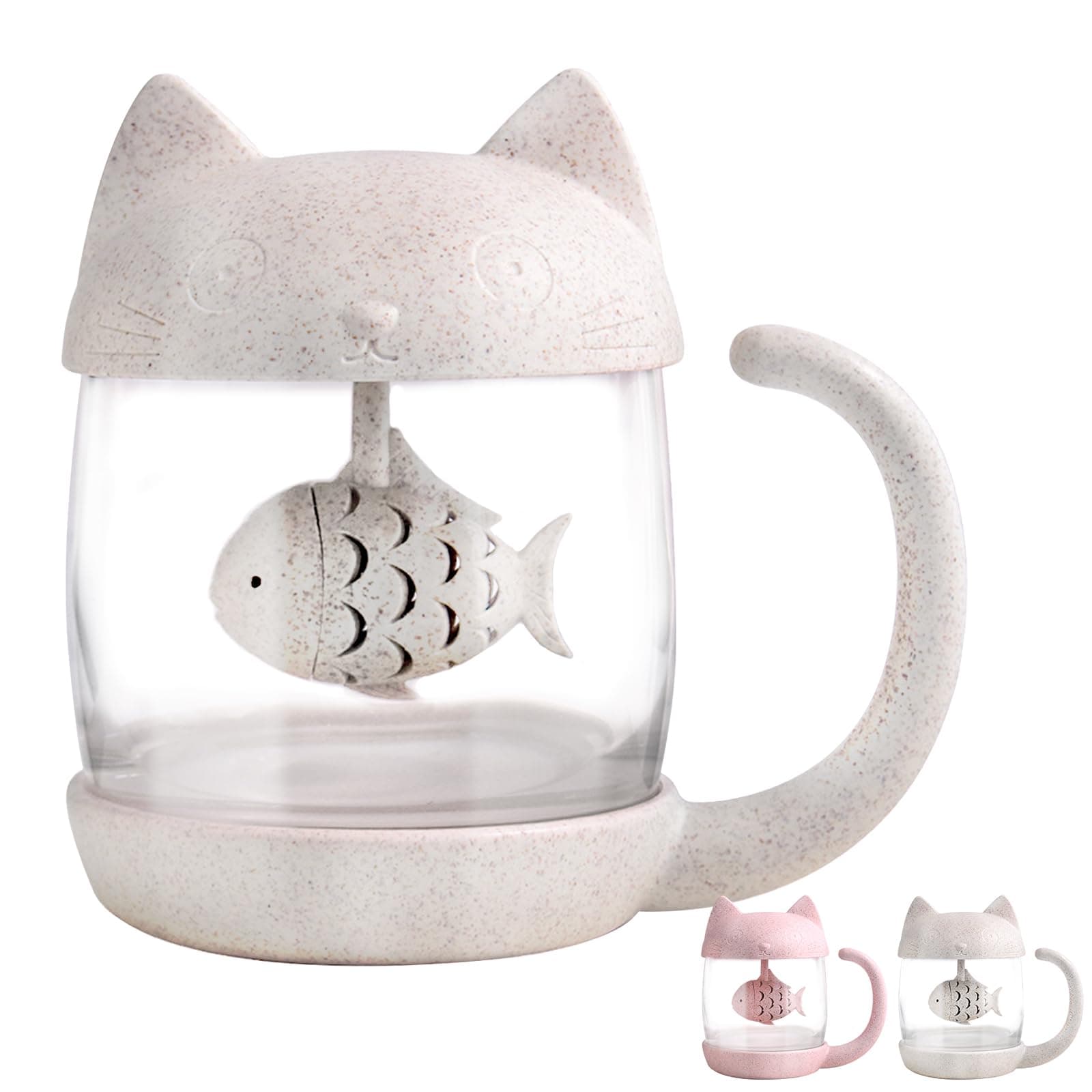 Cute Glass tea cup with infuser