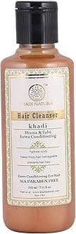 Khadi Natural Heena and Tulsi Extra Conditioning Herbal Hair Shampoo 210ml, For Frizzy Hair, For Manageable Hair, Sulphate and Paraben Free