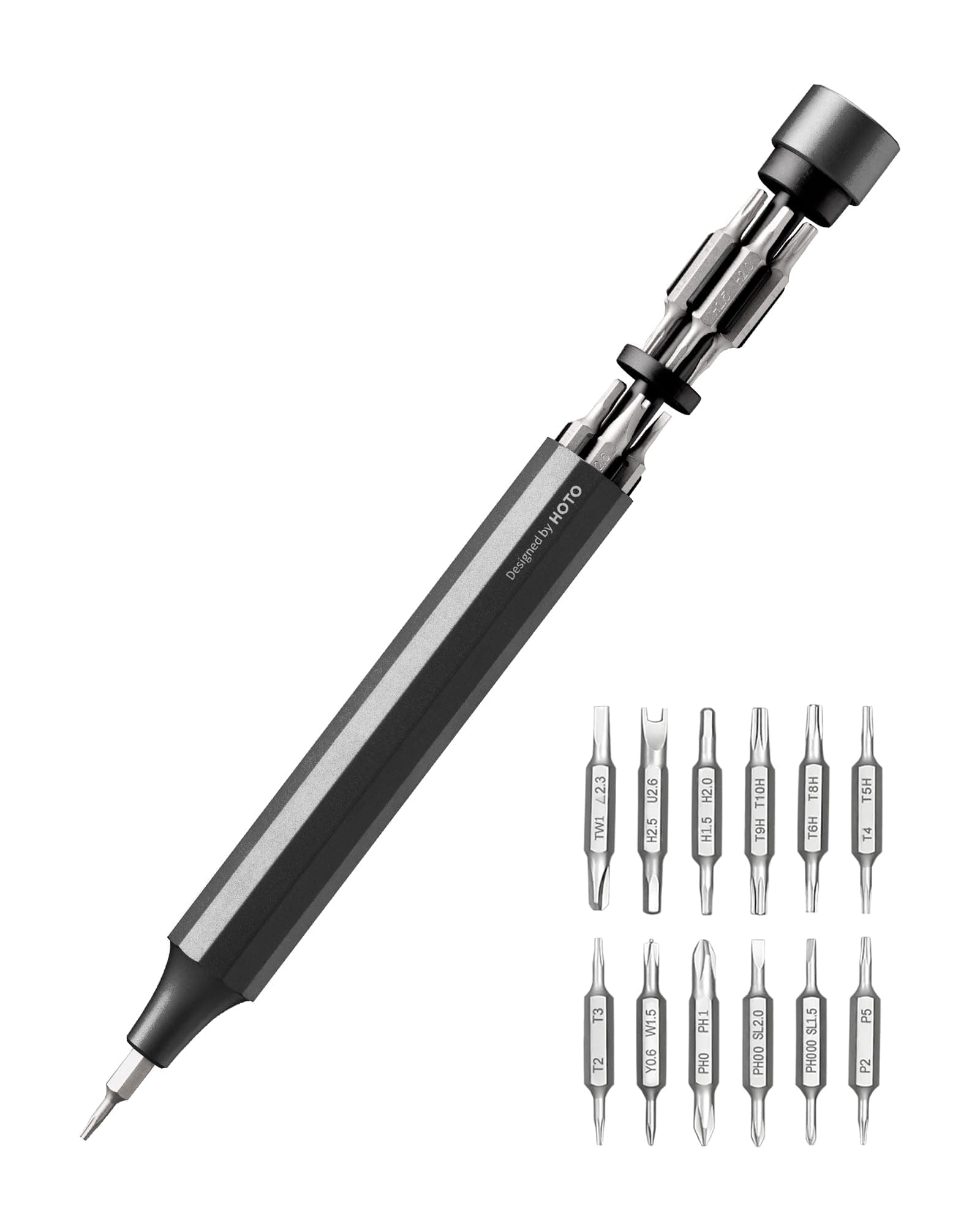 24 in 1 Multi Bit Mini Screwdriver Set Magnetic, Manual Precision Screwdriver Set, EDC Pen Screwdriver for Eyeglasses, Electronics, Watches, Phones, Laptops, Cameras, Gadgets for Men, Slate Grey
