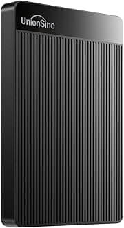 – UnionSine HD2510 Portable External Hard Drive 320GB Ultra-Thin 2.5 Inch USB 3.0 SATA HDD Storage for PC, Mac, Desktop, Laptop, Wii U, Xbox, PS4 (Black)