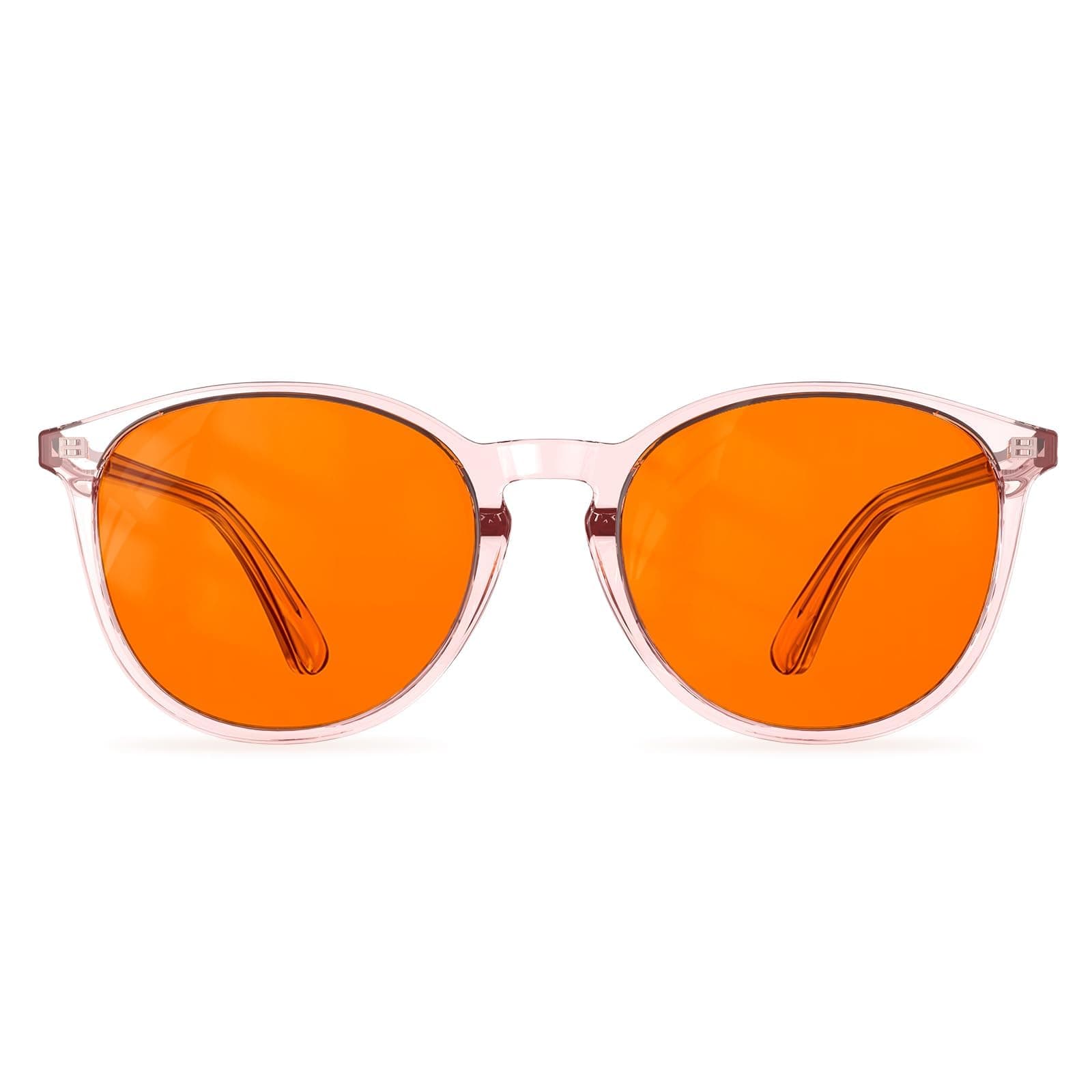 Bloomoak 99% Orange Blue Light Blocking Glasses,Retro Trendy Round Style,Relieve Eye Fatigue,Improve Sleep For Screens/Games