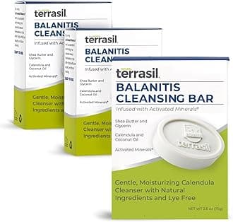 terrasil Aidance Balanitis Soap 3-Pack Bundle for Natural, Gentle Relief of Balanitis Symptoms Itch Redness (3 Soap Bars, 75gm Each)