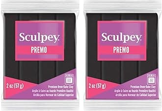 Premo Polymer Black Coloured Modelling Clay 57g (Pack of 2)