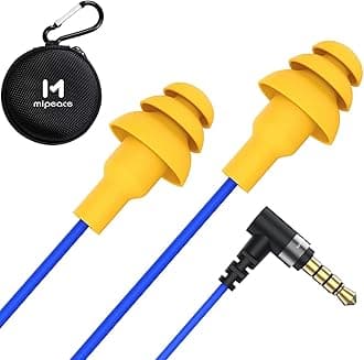 MIPEACE Wired Ear Protection Headphones, Ear Plug Headphones for Work-Safety Work Earbuds for Mowing Construction Industry