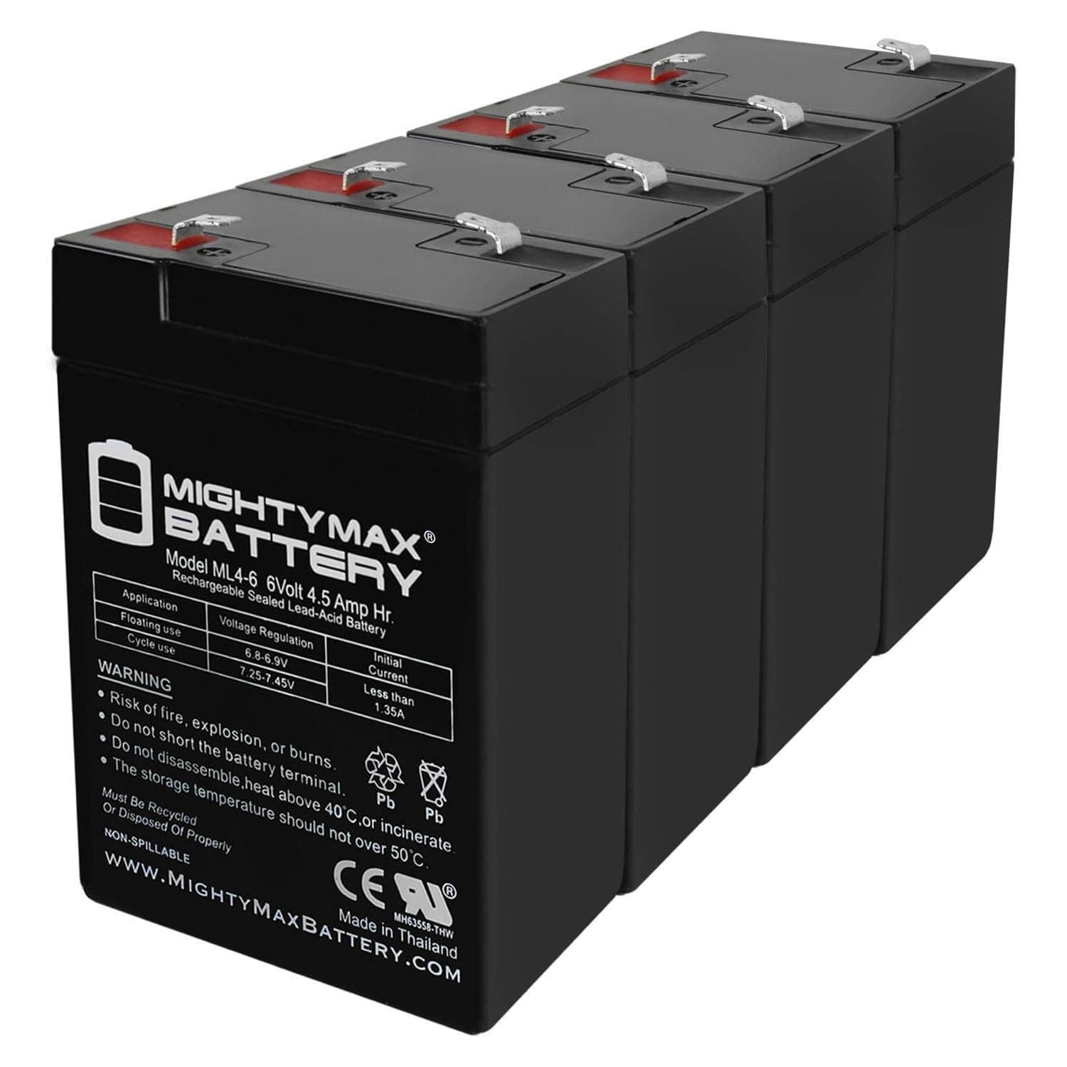 ML4-6 - 6 VOLT 4.5 AH SLA BATTERY - 4 PACK