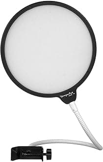 POP SHIELD USA 6" Microphone Studio Pop Filter with Clamp - Black/White