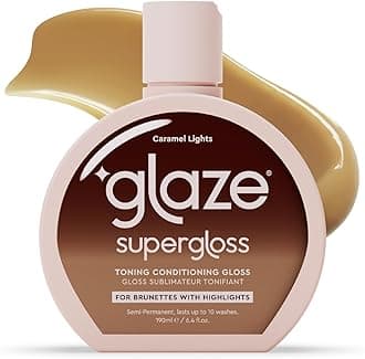 Glaze Supergloss Color Conditioning Gloss – Hydrating Semi-Permanent Color Hair Gloss & Shine Boost – Color Depositing Mask - Vegan, Cruelty-Free – 190ml - Caramel Lights - Warm Caramel Toner