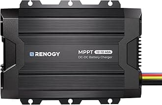 Renogy 12V 40A DC to DC Battery Charger with Solar Input MPPT, Compatible with LiFePO4, Gel, Flooded, and Sealed Lead Acid Batteries, Two Charging Options for RV, Car, Camping, Marine