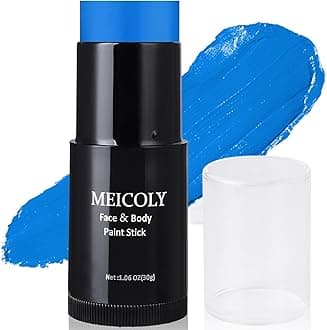 MEICOLY Blue Face Body Paint Stick(1.06 Oz), Scary Clown Blue Makeup Face Paint,Blue Eye Black Baseball,Body Paint for Halloween Special Effects Smurf Mystique Cosplay Avatar SFX Makeup