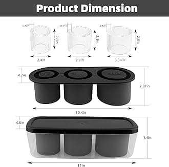 Tcamp Ice Mold for 30-40 oz Tumbler Cup, Silicone Ice Cube Tray With Lid and Bin for Freezer, Ice Ring Ice Maker for Chilling Cocktails, Whiskey, Drinks, Coffee, Easy Fill and Release (Black)