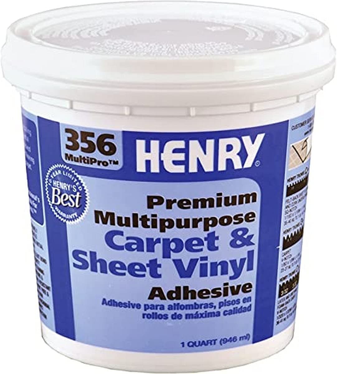 356 MultiPro Premium Multipurpose High Strength Paste Carpet & Sheet Vinyl Adhesive, 1 quart