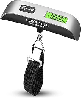 Digital Luggage Scale Gift for Traveler Suitcase Handheld Weight Scale 110lbs, Silver, 1.2 inches (W) x 5.1 inches (L) x 1.2 inches (H)