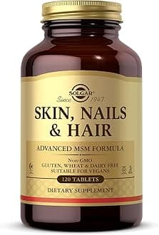 Solgar Skin, Nails and Hair, Improved MSM Formula, To Help Build Collagen With Vitamin C, Vegan, Light Brown, Pack of 120, 310 g