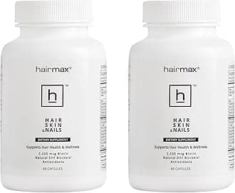 for Hair, Skin and Nails Dietary Supplement – Hair Loss and Hair Regrowth Treatment for Women and Men. Contains 2500mcg Biotin, DHT Blocker, MSM & Antioxidants, Pack of 2 Bottles