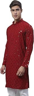 Jompers Men's Chikankari Embroidered and Sequence Kurtas Only