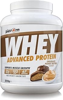 Per4m Whey Protein Powder | High Protein Shake for Muscle Growth & Recovery | Low Sugar Gym Supplement | Sports Nutrition Drink + Amino Acids (2010g, Chocolate Peanut Butter)