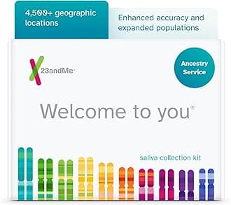 23andMe Ancestry Service: Personal Genetic DNA Test with 3000+ Geographic Locations, Family Tree, DNA Relative Finder, and Trait Reports