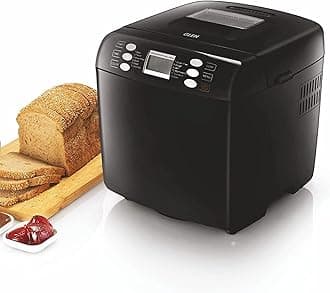 Glen Bread Maker & Atta Kneader Machine, 700-900gm, Fully Automatic, With Time Delay Start & 12 Pre-Set Functions, Non-Stick Baking Pan, 3 Crust Setting, Electronic Controls, 550W-Black(3039)