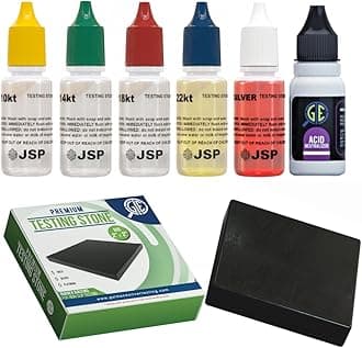 Gold Silver Jewelry Tester Appraisal Kit 10K 14K 18K 22K 24K Test Precious Metals 999 925 with Scrap Stone Testing