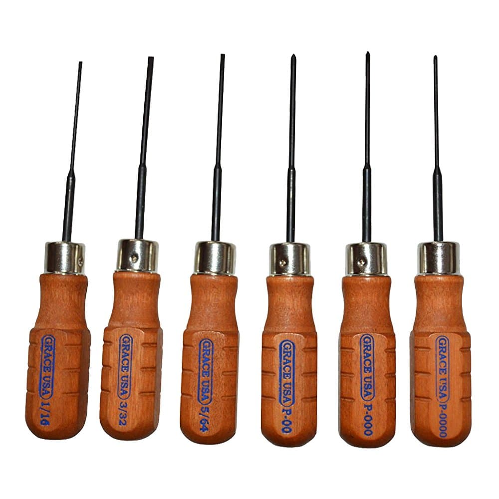 Grace USA - Micro Screwdriver Set - MS6 - Gunsmithing - Screwdrivers - 6 piece - Gunsmith Tools & Accessories, Brown/Black