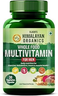 Vlado’s Himalayan Organics Whole Food Multivitamin For Women With Vitamin B1, B2, B3, B5, B6, B7, B9, B12, C, D, E, Calcium, Magnesium, Zinc - 30 Veg Capsules