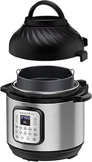 InstantPot Duo Crisp 11-in-1 Air Fryer and Electric Pressure Cooker Combo with Multicooker Lids that Fries, Steams, Slow Cooks, Dehydrates,Free App With Over 800 Recipes, Black/Stainless Steel, 8QT