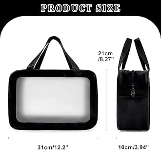 Clear Travel 2 Pack Toiletries Bag Makeup Thickened PVC Waterproof Transparent Wash Bags with Handles Plastic Cosmetic Bag for Women Men Holiday