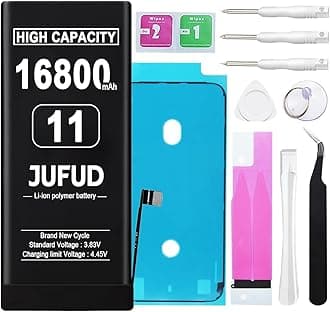 16800mAh Replacement Battery Used for iPhone 11, High-Capacity 0 Cycle Li-Polymer Battery - Compatible with Models A2111 A2223 A2221 Includes Full Repair Kit