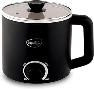 By Stovekraft Swift Multi-Cook Kettle 1.5L, Egg Rack - Black | Double Layered | Food Grade Stainless Steel Inner Wall | Glass Lid | Auto Shut-Off, 600 Watts