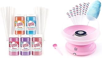 Cotton Candy Express CC1000-S Cotton Candy Machine, with 5-11oz. Jars of Cherry, Grape, Blue Raspberry, Orange, Pink Vanilla Floss Sugar & 50 Paper Cones Easy to Use and Clean