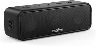 soundcore 3 by Anker, Bluetooth Speaker with Stereo Sound, Pure Titanium Diaphragm Drivers, PartyCast Technology, BassUp, 24H Playtime, IPX7 Waterproof, App, Custom EQ, Home, Outdoor, Beach