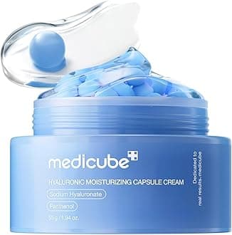 medicube Capsule Cream with Hyaluronic Acid | 120H Lasting Hydration, Barrier Care, Calming Daily Facial Moisturizer For All Skin Types | Panthenol & Ceramides | Korean Skincare, 1.94 oz