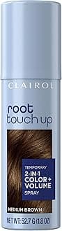 Root Touch-Up Color + Volume 2-in-1 Temporary Hair Coloring Spray, Medium Brown Hair Color, Pack of 1 - Packaging May Vary
