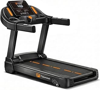 Flexnest Flextread EZ Smart Treadmill with 500+ Classes and Virtual Walks for Home Walking and Running with in-Built Bluetooth Speaker - Black (4.5HP Carbon Motor)