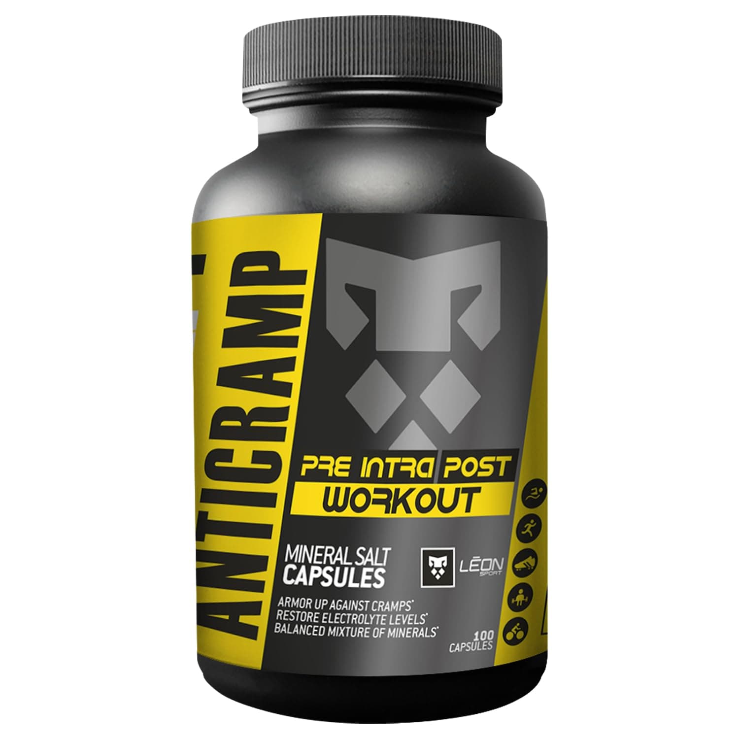 Leon Sport Electrolyte Tablets, Salt Tablets for Hydration, Fasting Sodium Electrolytes Tablets - Salt Pills with Electrolytes for Runners, No Sugar, Gluten Free Hydration Tablets - 100 Capsules