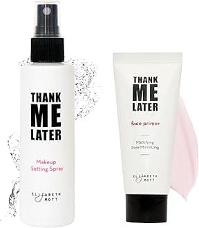 Thank Me Later Primer & Setting Spray Bundle – Oil-Control Face Primer for Smooth, Matte Finish & Hydrating Setting Spray with Niacinamide for Dewy, Long-Lasting Makeup – 30g + 95ml