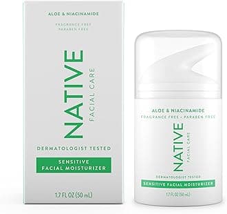 Native Sensitive Daily Facial Moisturizer Gentle Face Lotion Hydrating Cream for Women and Men with Vitamin B3 & Aloe Lightweight Non Greasy Formula - 1.7 fl oz