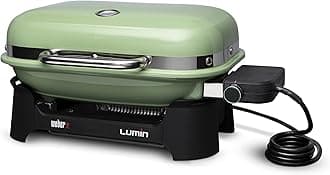 Weber Lumin Compact Outdoor Electric Barbecue Grill, Light Green - Great Small Spaces such as Patios, Balconies, and Decks, Portable and Convenient