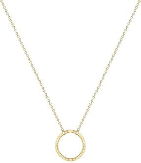 Fettero Pendant Necklace Gold Choker Layered Coin Open Karma Circle Full New Crescent Moon 14K Gold Plated Dainty Simple Moon Phase Jewelry for Women Gift