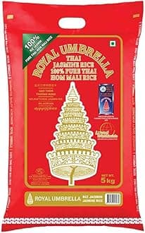 Royal Umbrella 100% Pure Thai Jasmine Rice, 5Kg, Product of Thailand