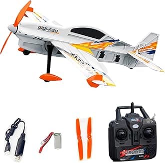 QIDI-550 3D RC Airplane One-Key Hanging Stunt Fixed Wing with Wind Resistant Flight Control for Beginner and Experienced Ready to Fly Yellow