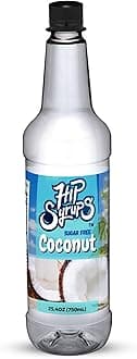 Hip Syrups - Coconut Sugar Free Simple Syrup Designed for Water Flavor, Bubble Tea, Boba Tea, Cocktails, Sugar Free