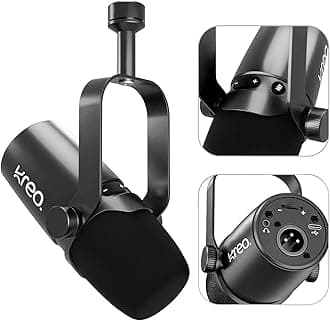 Kast Dynamic Mic, XLR/USB, for Podcasting, Gaming, Streaming, Recording, Durable All Metal Body with Dynamic Mic with Cardioid Pickup Pattern, Focused Recording, Noise Filtering (Kast, Black)