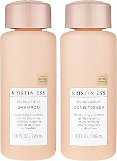Hair Extra Gentle Shampoo + Conditioner Bundle - Sensitive Skin + Scalp, Cleanses, Nourishing + Calming, Hydrating Conditioner, Vegan, Sulfate Free, Color Safe + Keratin Safe, 2 Piece Set
