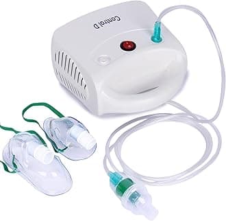 Control D Durable Compressor Portable Nebulizer with Complete Kids & Adults Mask Kit (White)