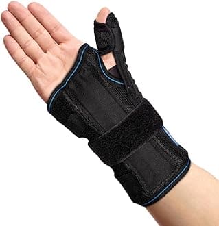 Vissco Wrist Brace with Thumb Support for Left Hand, Removable Splints, Wrist & Thumb immobilizer, Thumb & Wrist Sprain/Strain (Black)