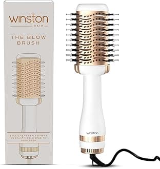 2-in-1 Hair Styling Blow Brush for Women - 1200 Watts | Hot Air Brush, Hair Volumizer Brush, Hair Blow Dryer Brush with Charcoal Bristles for Salon-Quality Volume and Shine (White) - 1-Year Warranty