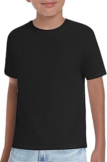 Boys T-Shirts Kids Short Sleeve Crewneck Solid Basic Tees Casual Tops 5-14 Years