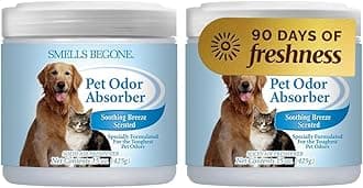 SMELLS BEGONE Odor Absorber Gel - Air Freshener - 2 Pack (15 Ounce) (Pet Soothing Breeze Scent 2 Pack)